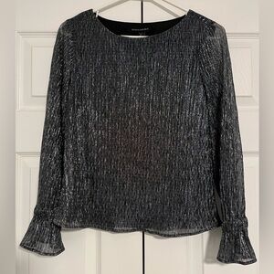 Banana Republic Shimmering Black and Silver Blouse